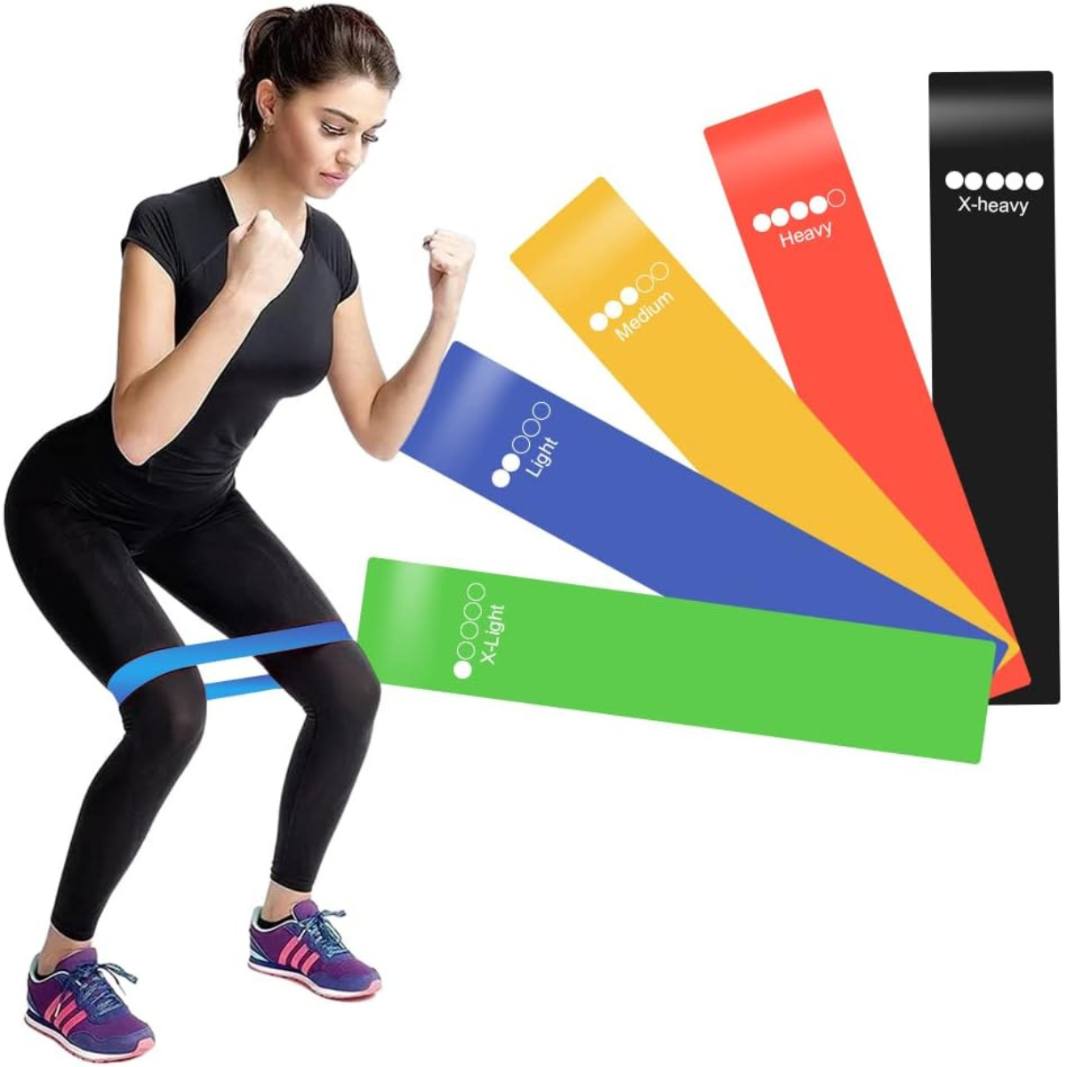 🏋️ [Paga en Casa] Set de 5 Bandas Elásticas de Fitness