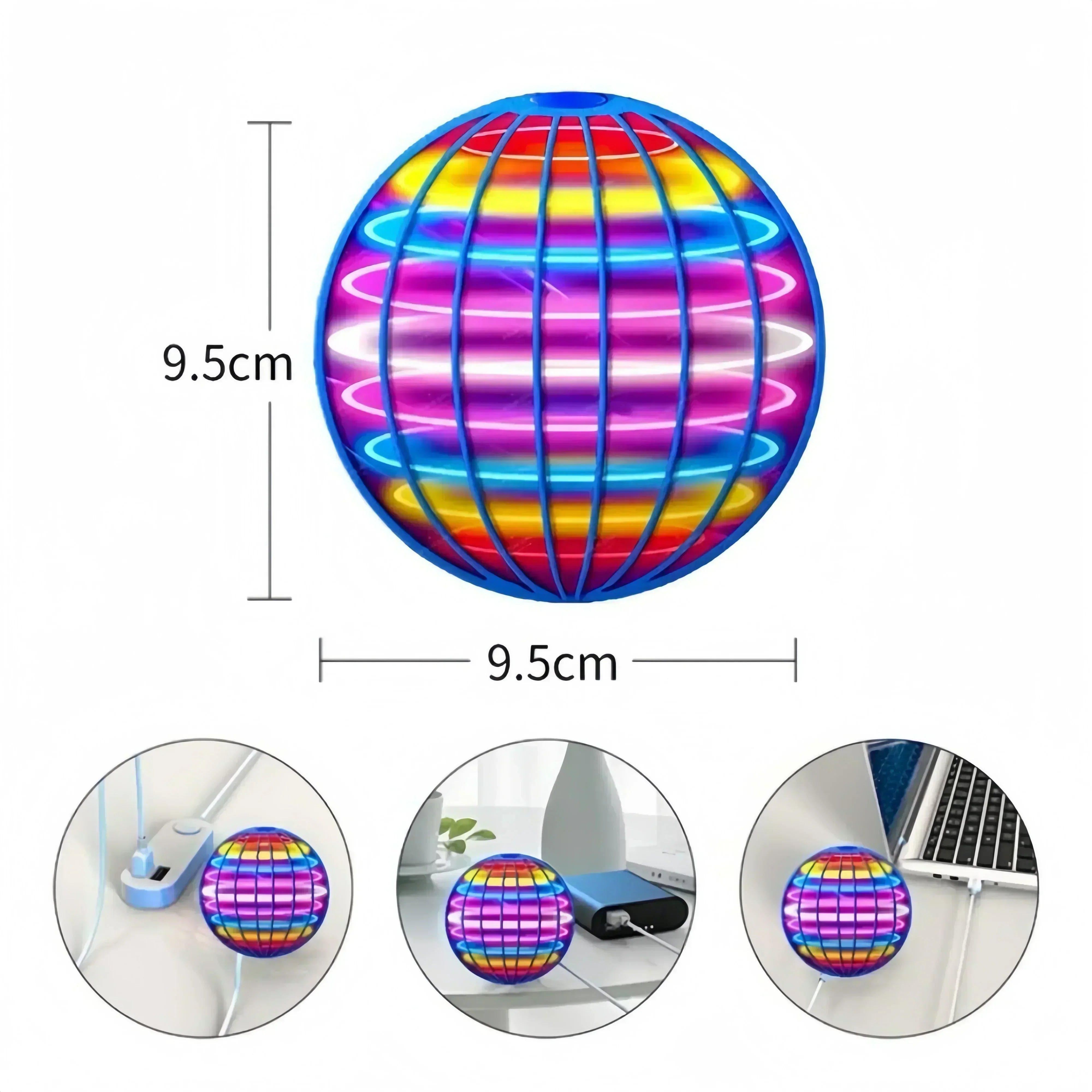 ✨ Pelota Voladora FlyOrb Pro con Luces LED - Juguete Interactivo para Acrobacias y Diversión Sin Límites ✨